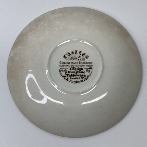 Mode English Ironstone Tableware Castles Brown Saucer Plate 5.5" Limited England - Picture 9 of 10